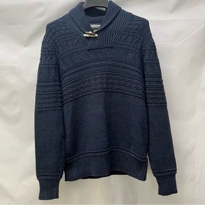 H&M - Cable Knit - Camping Pullover - navy 100% cotton - L.O.G.G